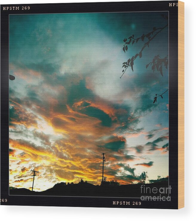 Drama Wood Print featuring the photograph Drama in the sky by Nina Prommer