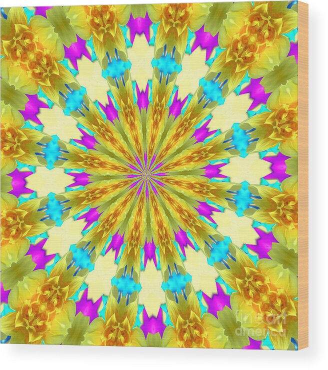 Easter Wood Print featuring the photograph Easter Kaleidoscope by Donna Brown