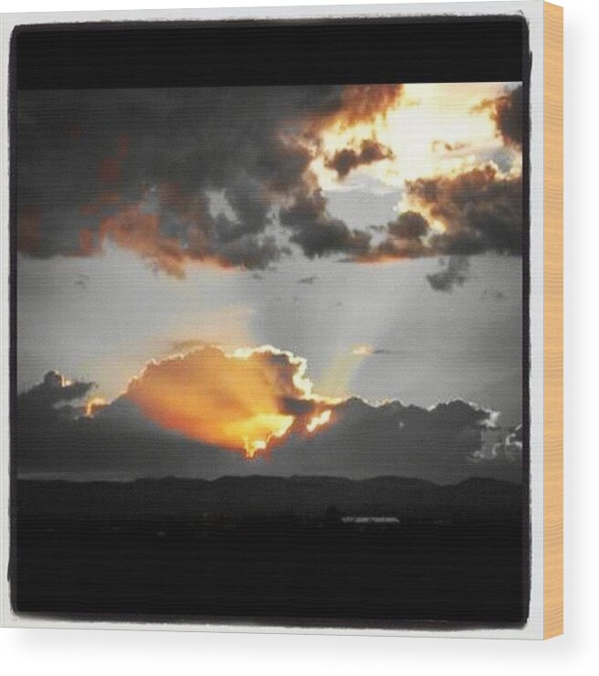 Sky Wood Print featuring the photograph Edited Sunset ðŸ˜œ by Jennifer OHarra