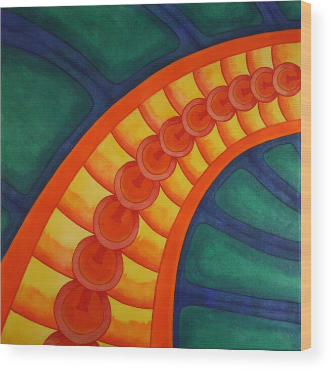 Abstract Design Color Wood Print featuring the painting Embellishments V by Paul Amaranto