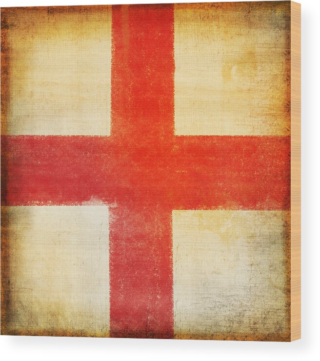 Abstract Wood Print featuring the photograph England flag by Setsiri Silapasuwanchai