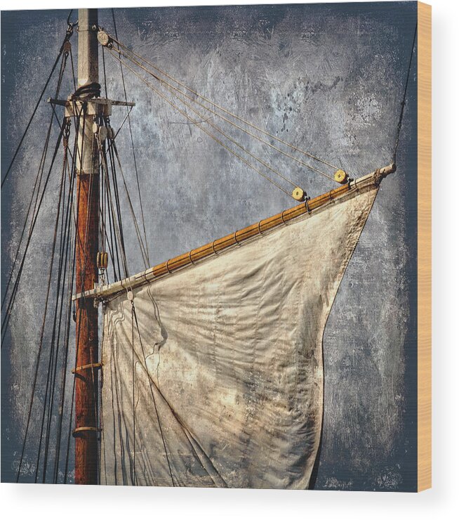 Textured Wood Print featuring the photograph Foresail by Fred LeBlanc