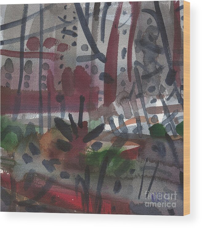 Abstract Wood Print featuring the painting Forest Fantasy by Donald Maier
