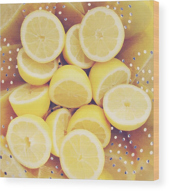 Lemon Wood Print featuring the photograph Fresh Lemons by Amy Tyler