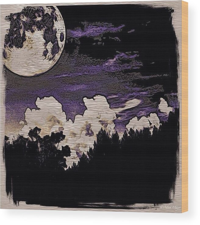 Beautiful Wood Print featuring the photograph Full Moon - Rising Over Us. #moon by Photography By Boopero