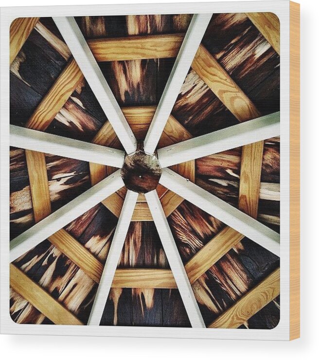 Symmetry Wood Print featuring the photograph Gazebo by Natasha Marco