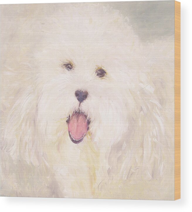 Pet Portrait Wood Print featuring the painting Georgie by Barbara Anna Knauf