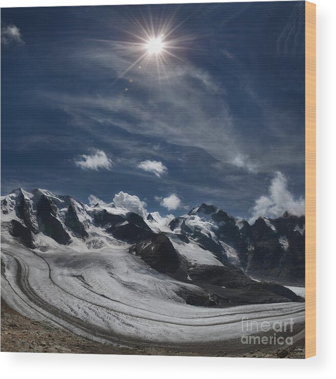 Glacier In Heaven Wood Print featuring the photograph Glacier In Heaven by Bruno Santoro