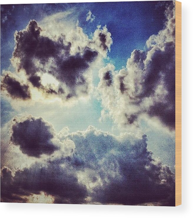 Blue Wood Print featuring the photograph Good Friday #heaven #sky #hdr #clouds by Maura Aranda