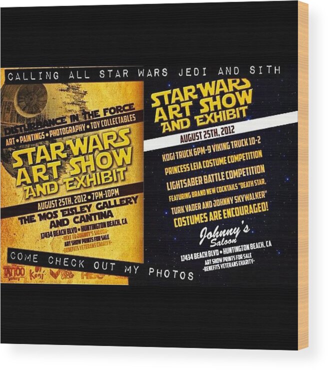 Starwars Wood Print featuring the photograph Got My First Showing Come Hang Out by Timmy Yang