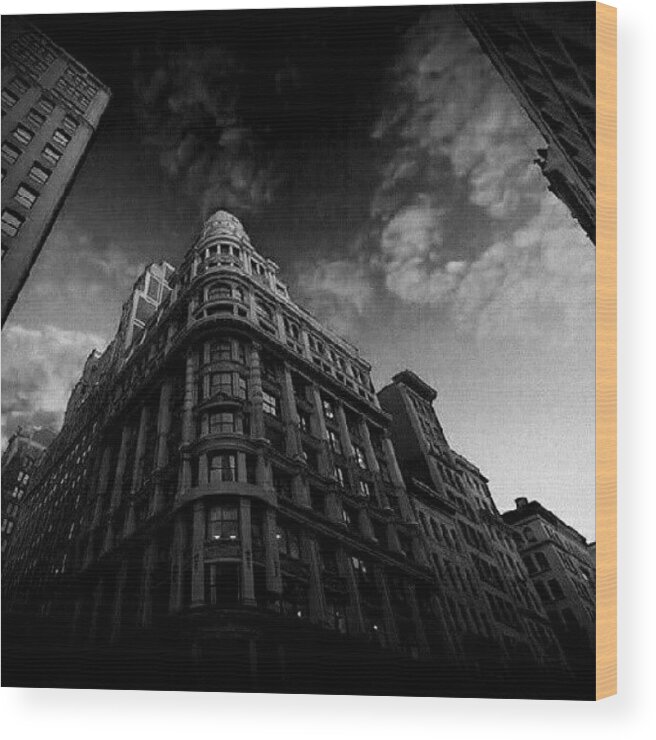 Blackandwhite Wood Print featuring the photograph Gotham Comes To Mind When I Look At by Mary Carter