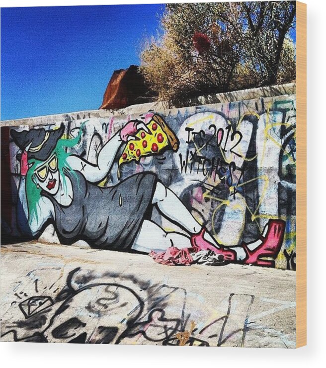  Wood Print featuring the photograph Graffiti In The Skate Park At Slab City by Brittany Ryburn