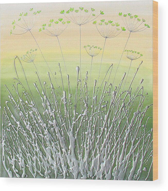 Allium Wood Print featuring the painting Green Alliumn by Amanda Dagg