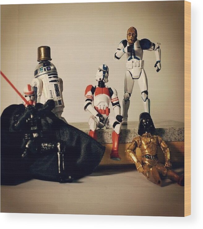 Starwars Wood Print featuring the photograph #group #headswap #toys #toyphotography by Brian Townsend