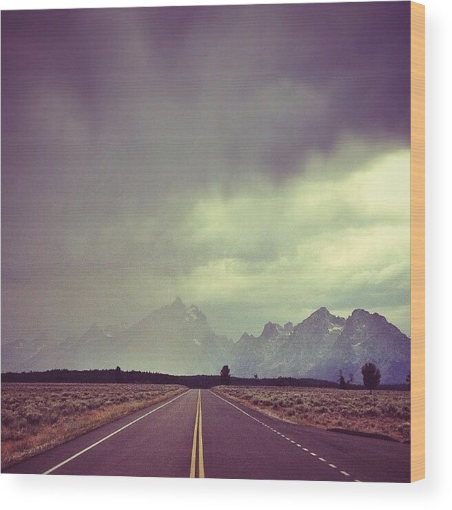 Mountains Wood Print featuring the photograph Had To Do Another #roadstagram. These by Vanessa Wagener