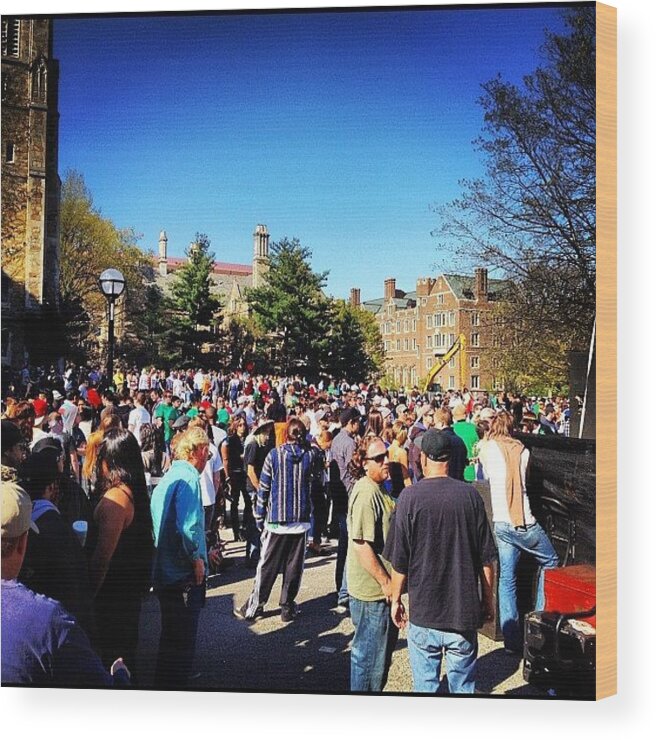 Goblue Wood Print featuring the photograph Hash Bash At University Of Michigan by Nish K.