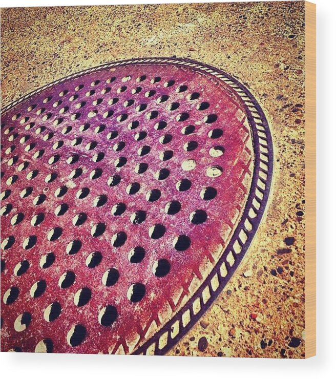 Perspective Wood Print featuring the photograph Holy Man Hole Cover by Christopher Campbell