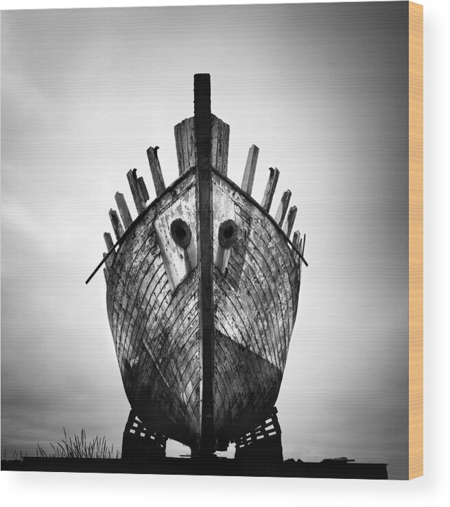 Iceland Wood Print featuring the photograph Iceland Ghost Ship by Nina Papiorek