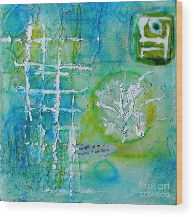 Abstract Wood Print featuring the painting Imprintation 1 by Phyllis Howard