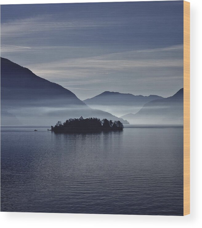 Island Wood Print featuring the photograph Island In Morning Mist by Joana Kruse