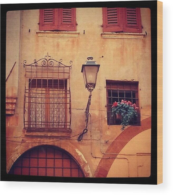 Italy Wood Print featuring the photograph #italy #window #old #bricks #wall by Vlad Macaru