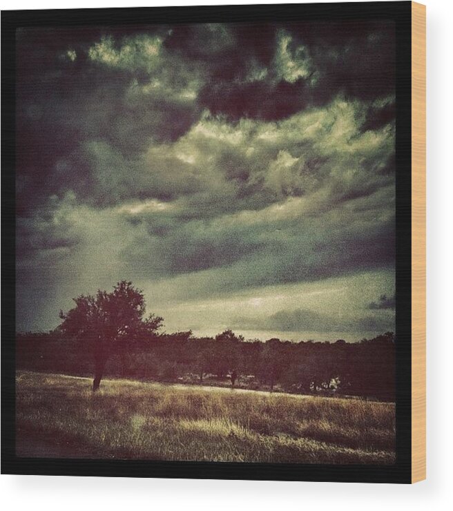 Clouds Wood Print featuring the photograph It's Stormy Weather ♫ #storm #sky by Maura Aranda