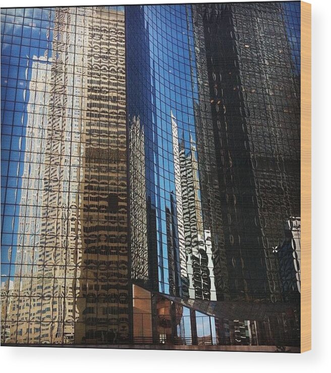 Reflection Wood Print featuring the photograph #jj_forum_0321 #chicago #architecture by Christy I