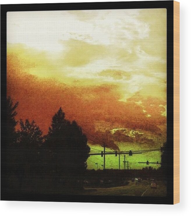 Cloudscape Wood Print featuring the photograph Just Driving by Katie Williams