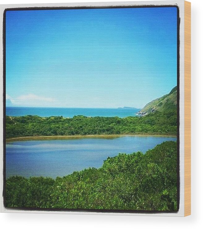 Instagram Wood Print featuring the photograph #lagoon #beach #sea #montain #sky by Avatar Pics