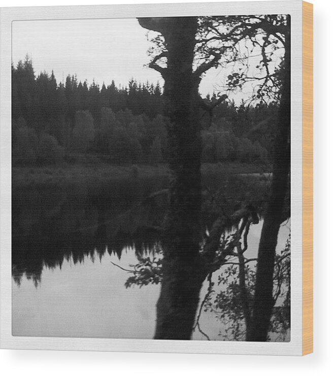 Nature Wood Print featuring the photograph #landscape #loch #the Trossachs by Carolyn Ferris