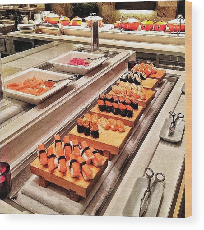 Foodgasm Wood Print featuring the photograph Late Buffet - Sushi by Arya Swadharma