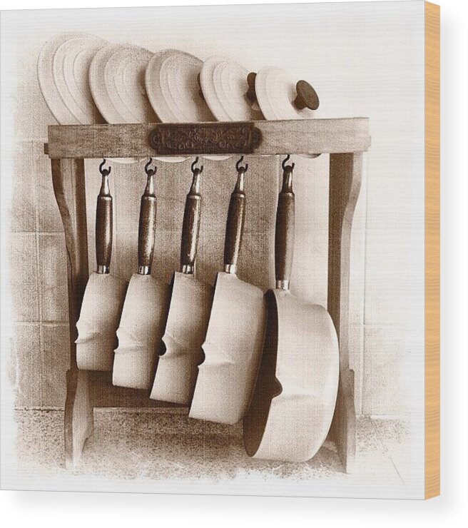 Pans Wood Print featuring the photograph Le Crueset by Mark B
