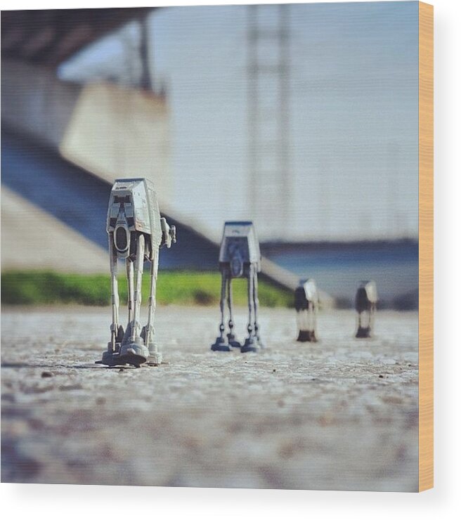 Starwars Wood Print featuring the photograph Long Journey #toy #toyspace #toyplanet by Timmy Yang