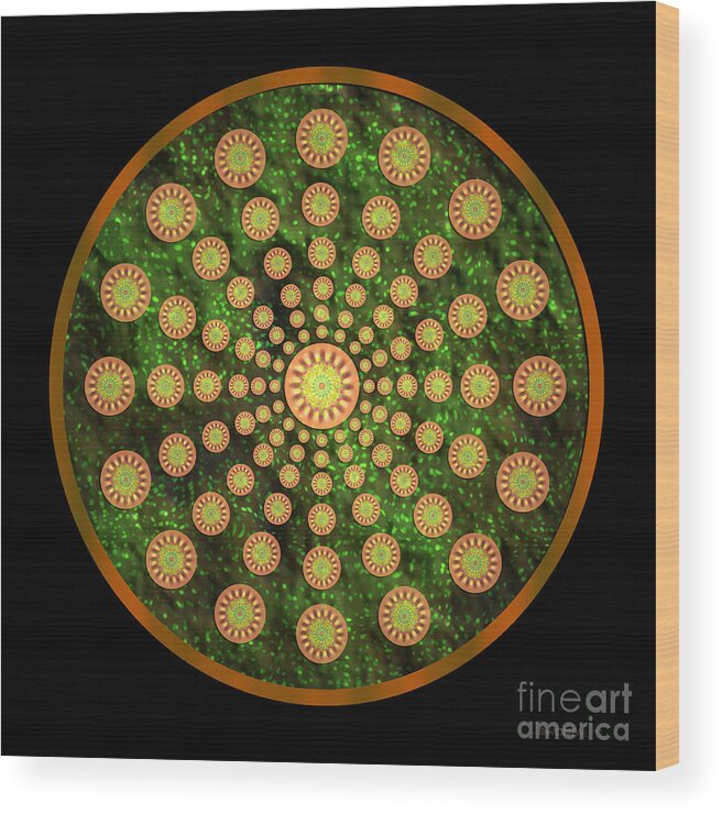 Mandalas Wood Print featuring the digital art Mandala Radium 1 by Walter Neal