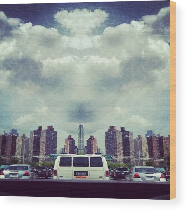 Ifollowback Wood Print featuring the photograph #manhattan #trippy #sky #nyc #newyork by Radiofreebronx Rox