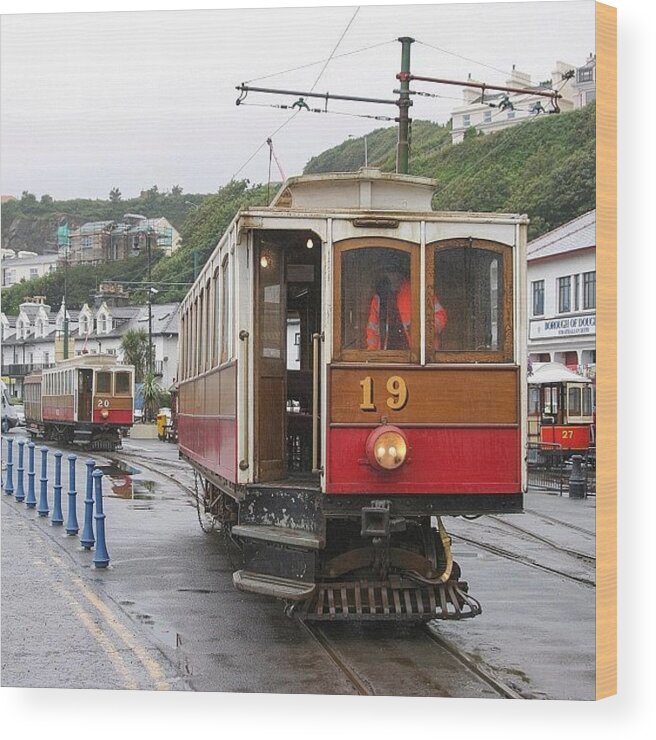 Tramcar Wood Print featuring the photograph Manx Electric Railway Nos 19 And 20 At by Dave Lee