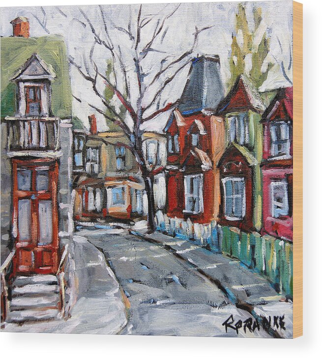 Art Wood Print featuring the painting Montreal Scene 04 by Prankearts by Richard T Pranke