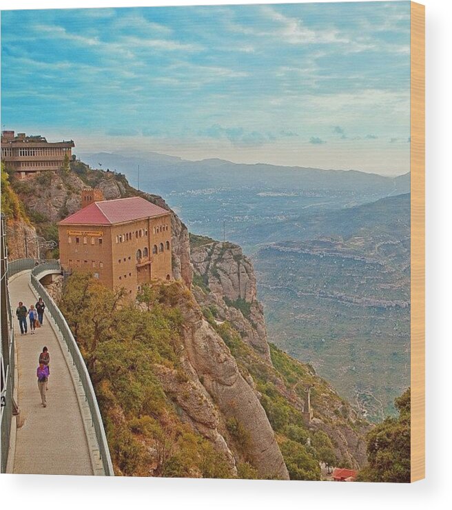 Beautiful Wood Print featuring the photograph Montserrat (catalan Pronunciation: by Tommy Tjahjono