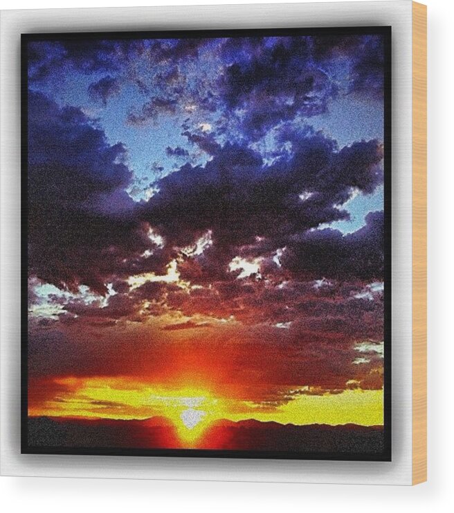 Iphoneartist Wood Print featuring the photograph My Sunset View by Paul Cutright