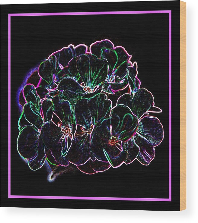 Neon Wood Print featuring the photograph Neon Flowers by Angie Tirado
