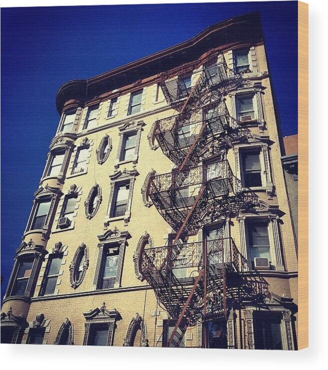 New York City Wood Print featuring the photograph New York City - Lower East Side Architecture by Vivienne Gucwa