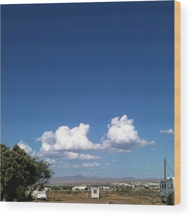 Sky Wood Print featuring the photograph #noedit #sky #clouds #tree by Jennifer OHarra