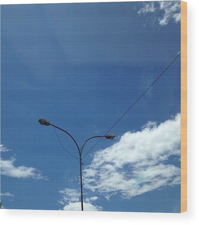 Sky Wood Print featuring the photograph #nofilter #cloud #sky #minimalism by Tito Santika