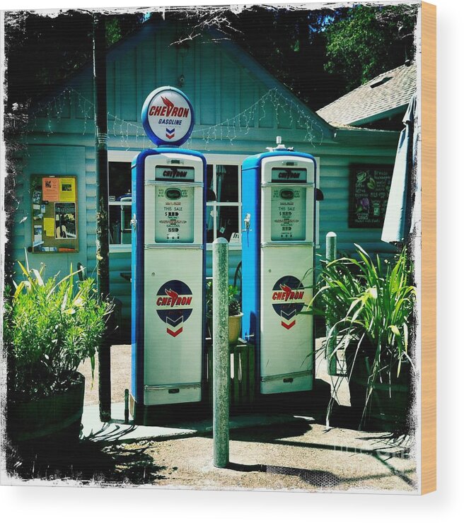 Old Fashioned Wood Print featuring the photograph Old Fashioned Gas Station by Nina Prommer