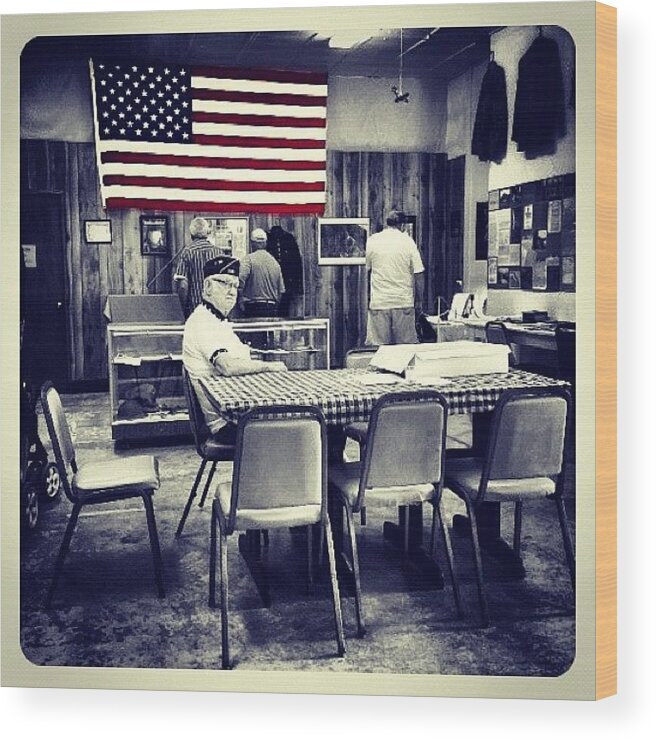 Blackandwhite Wood Print featuring the photograph Old Glory by Natasha Marco