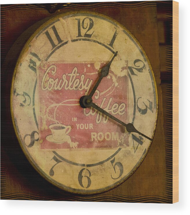 Clock Wood Print featuring the photograph One Nineteen by Shelley Bain
