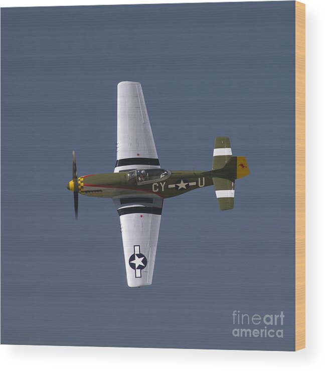 P-51 Wood Print featuring the photograph P-51 Gunfighter by Tim Mulina