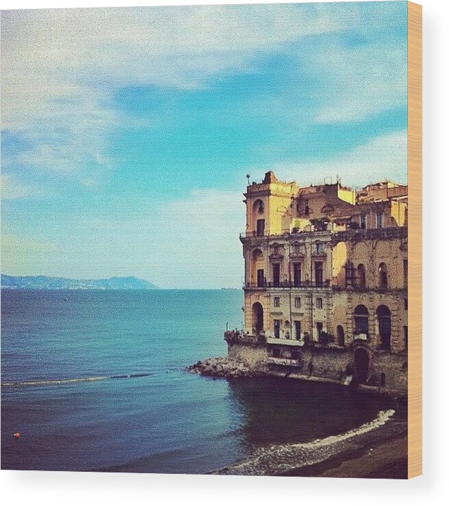 Amazing Wood Print featuring the photograph Palazzo Donn'anna - napoli italia by Gianluca Sommella