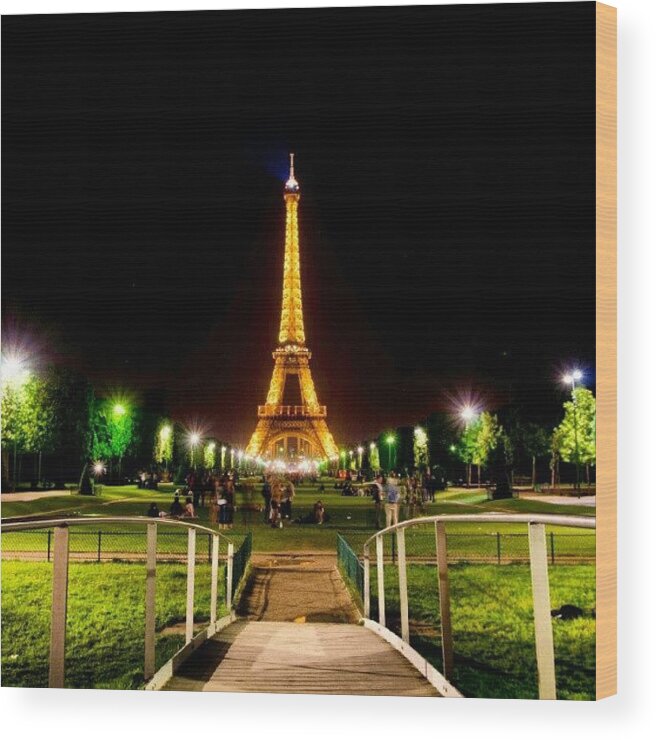 Mobilephotography Wood Print featuring the photograph Paris - Tour Eiffel by Tony Tecky