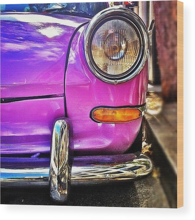 Vw Wood Print featuring the photograph Purple VW Bug by Julie Gebhardt